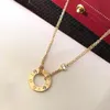 LIEFDE ketting voor dames ontwerper Vergulde 18K Dubbellaagse ketting T0P kwaliteit 925 zilveren mode klassieke stijl met doos 013