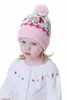 Berets 1-4T Baby Boy Girl Beanie Шляпа 2023 Зимние теплые детские шляпы и кепки Жаккард хлопковой подклад