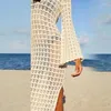 Women's Swimwear Women Swimsuit Long Sleeve Deep V Backless Female Cover Ups Crochet Bathing Suit Bikini Knit Beach Dress Beachwear Robe