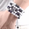 Charme Bracelets En Gros Naturel Howlite Pierre Bracelet Hommes 108 pcs Mala Yoga OM Pendentif Colliers Pour Femmes Méditation Prière Bijoux