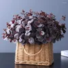 Decorative Flowers 6PCS Artificial Flower Eucalyptus Wedding Site Decoration Money Leaf Arrangement Accessories