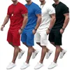 Tute da uomo Abbigliamento sportivo Completo estivo Pantaloncini casual T-shirt a maniche corte Tinta unita 2023 all'ingrosso