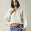 Women's Sweaters Crop Knit Women Sweater 2023 Autumn O-neck Long Sleeve Strip Loose Female Pullover Top Side Split All-match Casual Lady