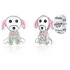 Stud Earrings Huitan Design Small Dog Shaped For Women Cute Pink Ear Colorful Piercing Exquisite Party Jewelry