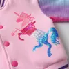 Giubbotti VIKITA Bambini Autunno Inverno Giacca spessa e cappotto Ragazze Unicorno Paillettes Appliqued Rosa Capispalla Cotone Casual Sport 231124