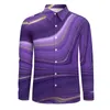 Camicie casual da uomo Camicia in marmo viola Uomo astratto liquido autunno modello elegante camicette manica lunga abbigliamento oversize alla moda regalo