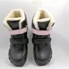 Boots ZZFABER Kids Shoes Children Barefoot Winter Soft Leather Plush Snow Boots for Girls Boys Kids Flexible Warm Outdoor 231124