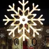 Garden Decorations 1pc LED Christmas Snowflake Lyssljus utomhuslampa Vattentät Xmas Tree Pendant Drop Party Garden Plant Ornament med EU Plug 231124