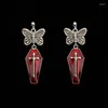 Boucles d'oreilles gothiques papillon, pendentif cercueil rouge foncé, esthétique Egirl, accessoire Cool pour femmes Halloween