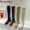 Boots Slim Woman High Boots Fashion Women Knee-High Boots High Heel Women's Shoes Winter Soft Leather Long Boots 231124