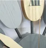 Horloges murales en bois massif feuille horloge feuilles créatives en bois montre à Quartz muet balayage maison salon chambre décoration