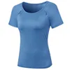 Active Shirts Yoga Shorts Ladies Fitness Short-Sleeved Running Training Clothes Gym Workout Top Solid Color High Elastic