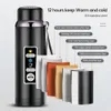 Waterflessen 1000 ml roestvrijstalen thermosfles Waterfles met grote capaciteit voor buitenreizen Thermische mok Thermoskan Tumbler Thermo Cup 231124