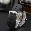 New Aaa Watch Fully Automatic Quartz Movement Brand Watch Rubber Band Business Sports Transparent Watch Imported Crystal Mirror