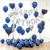 Party Decoration 10pcs 12 tum Dark Blue Ruby Latex Balloons Double Red Agate Air Balloon Wedding Birthday Christmas Home Globe