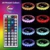 RGB LED -strip Light Tape Flexibel Diode Ribbon SMD 5050 RGB 44Key RF Remote Lighting med Bluetooth App 5m 10m