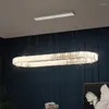 Kroonluchters moderne mode eenvoudige geometrische vorm kristal ovaal grote el lobby woonkamer slaapkamer led verlichting