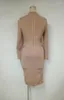 فساتين غير رسمية 2023 فستان بيج عصري طويل الأكمام طويلة الخصر صليب التصميم