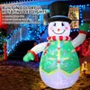 Infláveis de Natal Decorações ao ar livre 8 pés, decorações de quintal inflável Boneco de neve de Natal inflável com luzes LED coloridas giratórias para decoração de varanda de festa de jardim de gramado
