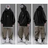 Heren Hoodies Solid Hoodie Sweatshirts High Collar Cotton Pullover Techwear Harajuku Men Hip Hip Black Streetwear