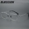 Sonnenbrillenrahmen ELECCION Ultraleichte Titanbrille für Männer Luxusmode Myopie Brillenoptik Halbrandlose Brillengestelle