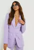 أزياء Purple Slim Fit Women Pants Suits Super Long Blazer Wide Leg Custom Made Office Lady Party Prom Dress