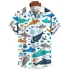 Herrens avslappnade skjortor 3D Hawaiian tryckta skjorta Ocean World's Top Summer Fashion Shirt.
