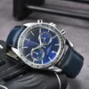 Modehandledsklockor för män 2023 Nya herrklockor Alla Dial Work Quartz Watch High Quality Top Luxury Brand Chronograph Clock Watch Band KK07