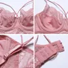BRAS SETTS TEMEZY CLASSIC BANDAGE Pink BH Set Lingerie Push Up Brassiere Spets Underwear Set Sexy High-Mist trosor för kvinnors underkläder 230426
