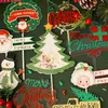 Forniture festive Buon Natale Cake Toppers Cartoon Xmas Tree Decor Pupazzo di neve Happy Year Cupcake Per Party Home 2023 Noel