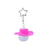 Chaveiros Vintage Disco Ball Keychain Mini Pentagrama Chapéu de Cowboy Reutilizável Pendurado Meninas Meninos Decoração de Festa