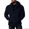 Heren truien trendy heren hoodie met hoed trekstring sweatshirt dikker warme faux bont pluche mannen herfst dagelijkse pullover