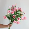 Dekorative Blumen 27,5" Faux Real Touch Lisianthus Eustoma Blütenzweig-Rosa DIY Blumen | Hochzeit/Zuhause