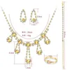 Brincos de colar Conjunto de 10pcs/lote Sparkling em forma de gota de jóias de jóias Luxo de noiva para casamentos