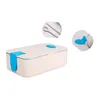 Dinnerware Sets Lunch Box With Cutlery Wheat Straw Cartoon Double-deck Portable Bento Storage Container For Kids Students Outdoors