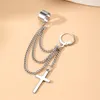 Rücken Ohrringe Punk Silber Farbe Quaste Nicht Piercing Manschette Ohr Clip Ohrring Für Frauen Kreuz Gefälschte Knorpel Piercing Schmuck