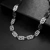 Kedjor Fashion Great Wall Pattern Titanium Steel Necklace bleknar inte smycken Tillbehör för män kvinnor