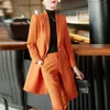 Women's Suits Blazers Women's Suits Set 2 Elegant Pieces Work Pant Suits For Women Business Uniform Slim Long Blazer Sets And Pencil Pant Office Lady 230426