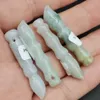 Pingente de caneta pincel esculpido verde lavanda certificado tipo A Jade Jadeite