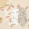New Baby Printed Comforting Towel Rabbit Ear Cotton Gauze Baby Sleeping Blanket Double Layer Pure Cotton Saliva Towel Square Towel DH025