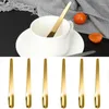 Colheres de café 6pcs colher plana de aço inoxidável para sobremesa pequena colher misturador mexendo bar utensílios de cozinha