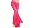 Scene Wear Women Belly Dance Clothes Long Flare Trousers Girls Sexy Slim Spets Pants Female Performace