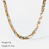 Beaded Necklaces EILIECK 316L Stainless Steel 3Color Chains Crossing Necklace Bracelet For Women Girl Fashion Waterproof Chain Jewelry Set Gift 231124