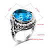 Cluster Rings Madison Audury Vintage Gemstone 925 Sterling Silver Crystal Ring For Women Luxury Party Accessoires Fine Jewelry in