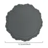 Table Mats 1PC Plates Round Silicone Placemats 12.5cm Embossed Lace Coasters Wedding Home Supplies Bowls Pot