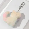 Keychains Creative Dream Color Plush Love Key Ring Fashion Bag Pendant Kvinnlig bil hängande ornament