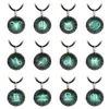 12 Constellatie Glow in the Zodiac Signs Necklace Design Nieuwe Luminous Men Leather Charm for Men Women Sieraden Geschenken
