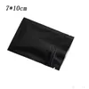 Groothandel 7*10 cm mat Zwarte aluminiumfolie Kleine Sachets Food Bag Hersluitbare Zip Lock Mylar Tassen Bulk Voedsel Geur Vest Ruikbestendig opberg Zipper Bag 200 %/Lot