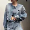 Womens Designer Blue Denim Fashion Jackets Top Spring Long Sleeve Luxury Slim Outwear Motorcykel Jeans Rockar Kvinnkläder