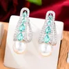 Pendientes de tuerca GODKI encantadores y elegantes de Corea, declaración de perlas para mujer, boda, Dubái, pendiente nupcial, joyería moderna Bohemia